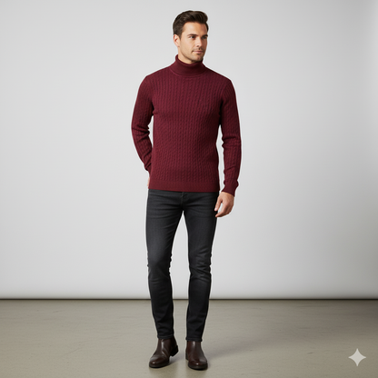 Feiner Herren Strickpullover mit Rollkragen