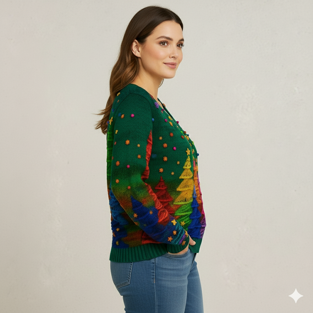 Damen Strickjacke mit abstraktem Print | Herbst/Winter | Stylisch