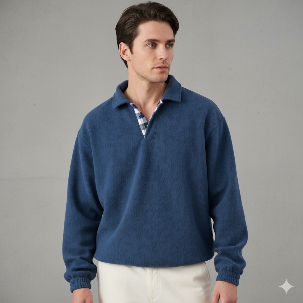 Lässiger Herrenpullover mit Reverskragen | Bequem | Freizeit