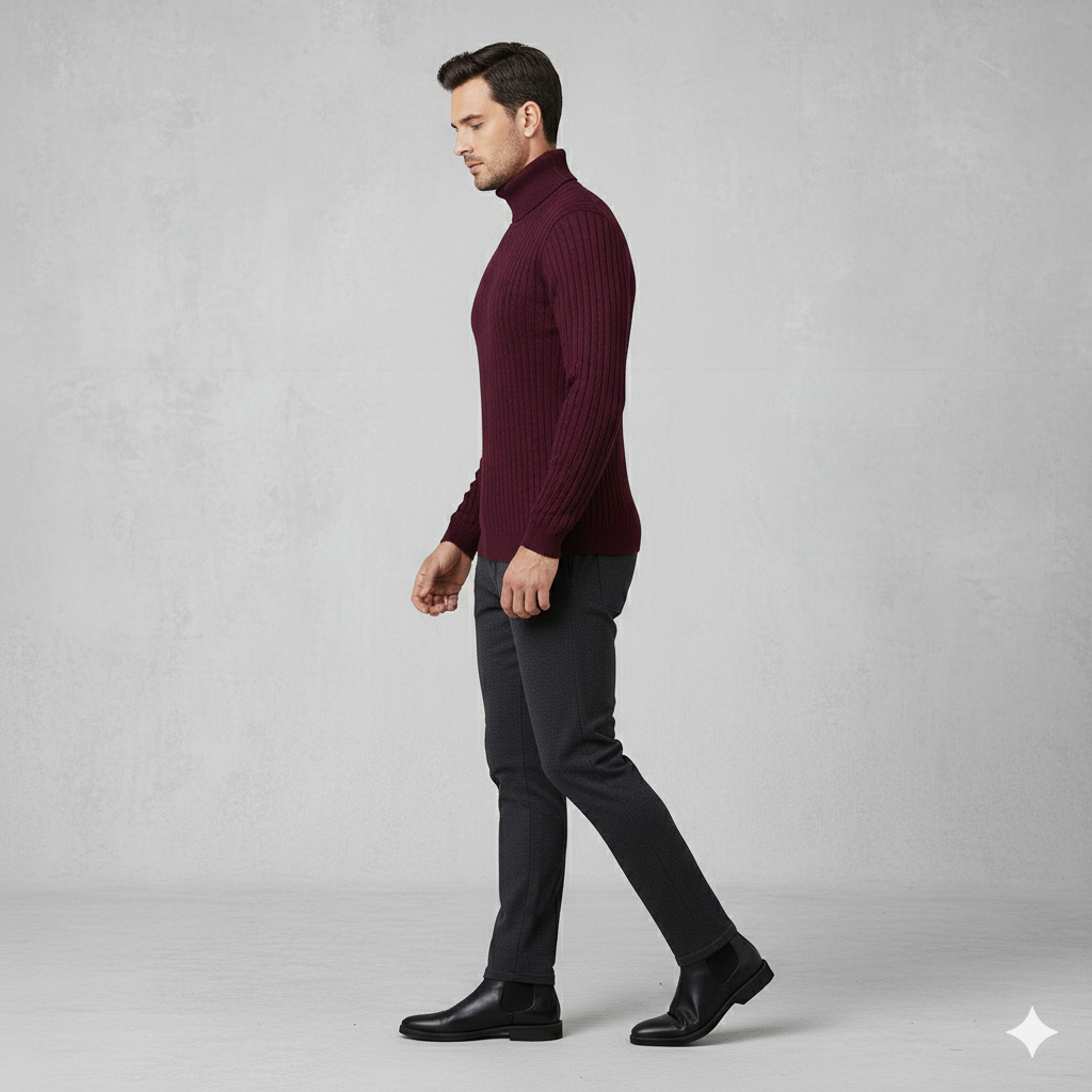 Herren Strickpullover mit Rollkragen | Slim Fit | Winter