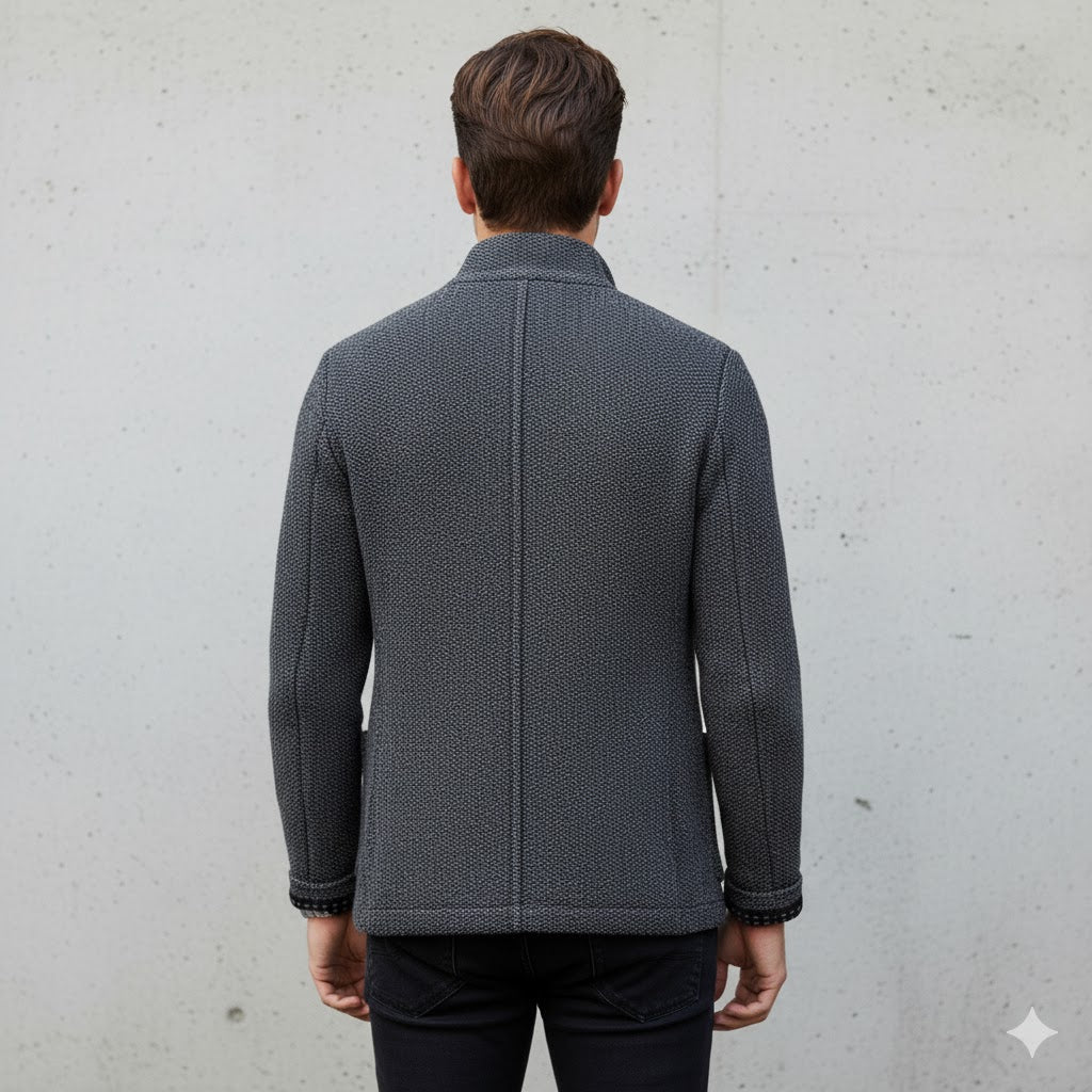 Herren Strickjacke mit Stehkragen | Slim Fit | Winter