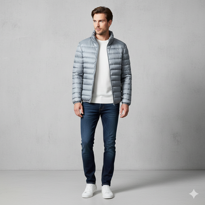 Leichte Herren Steppjacke mit Stehkragen | Übergang | Atmungsaktiv