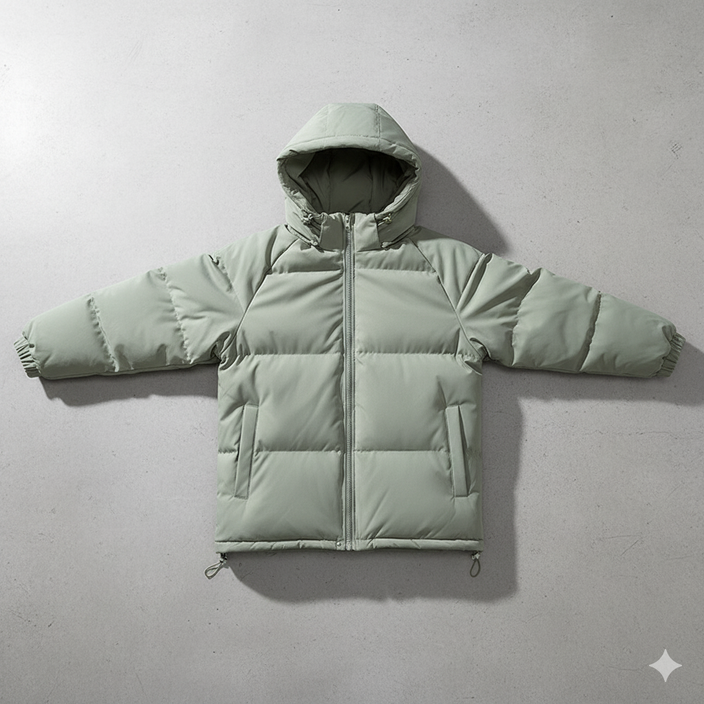 Warme Herren Pufferjacke mit Kapuze