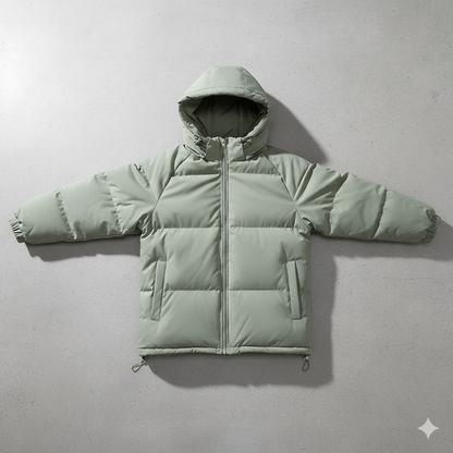 Warme Herren Pufferjacke mit Kapuze