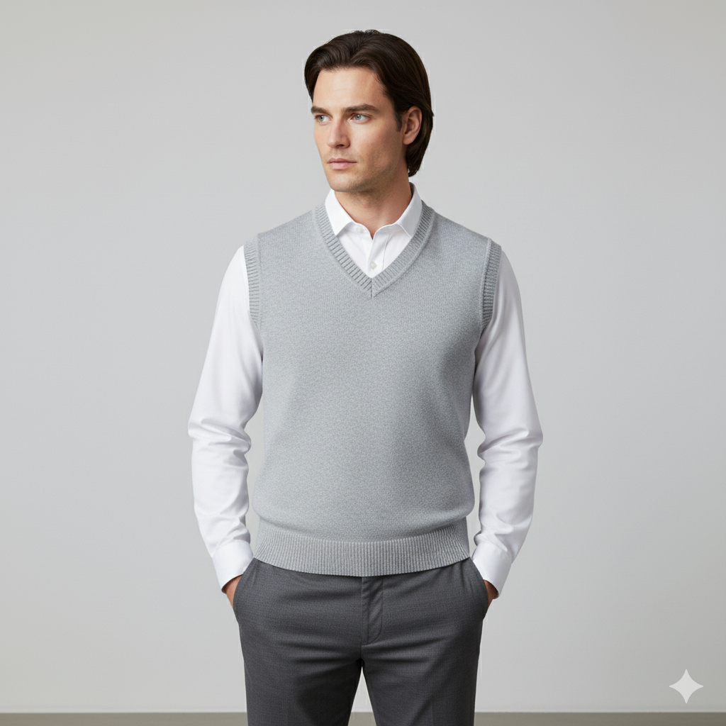 Herren Strickweste im College Stil | Herbst | Übergröße