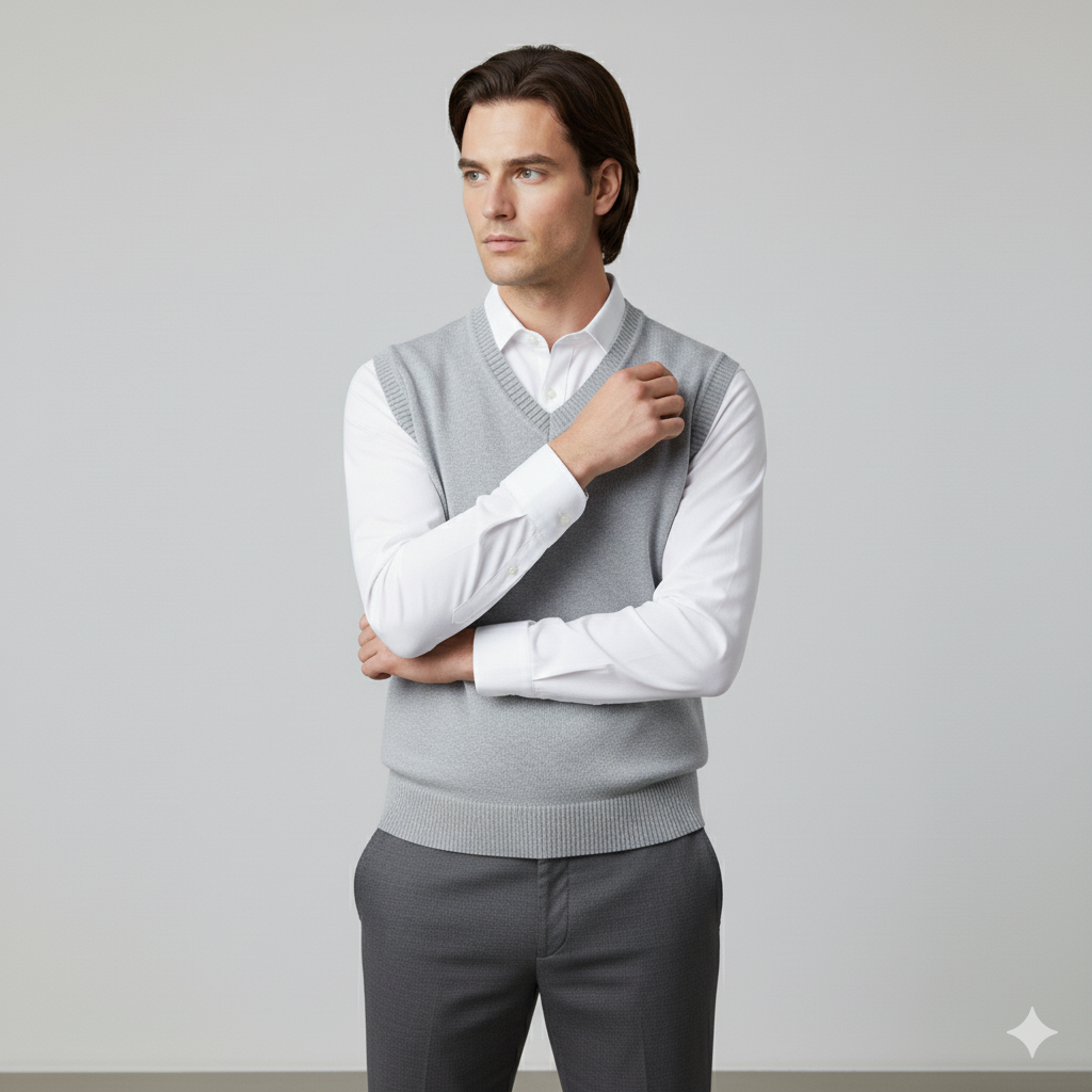 Herren Strickweste im College Stil | Herbst | Übergröße