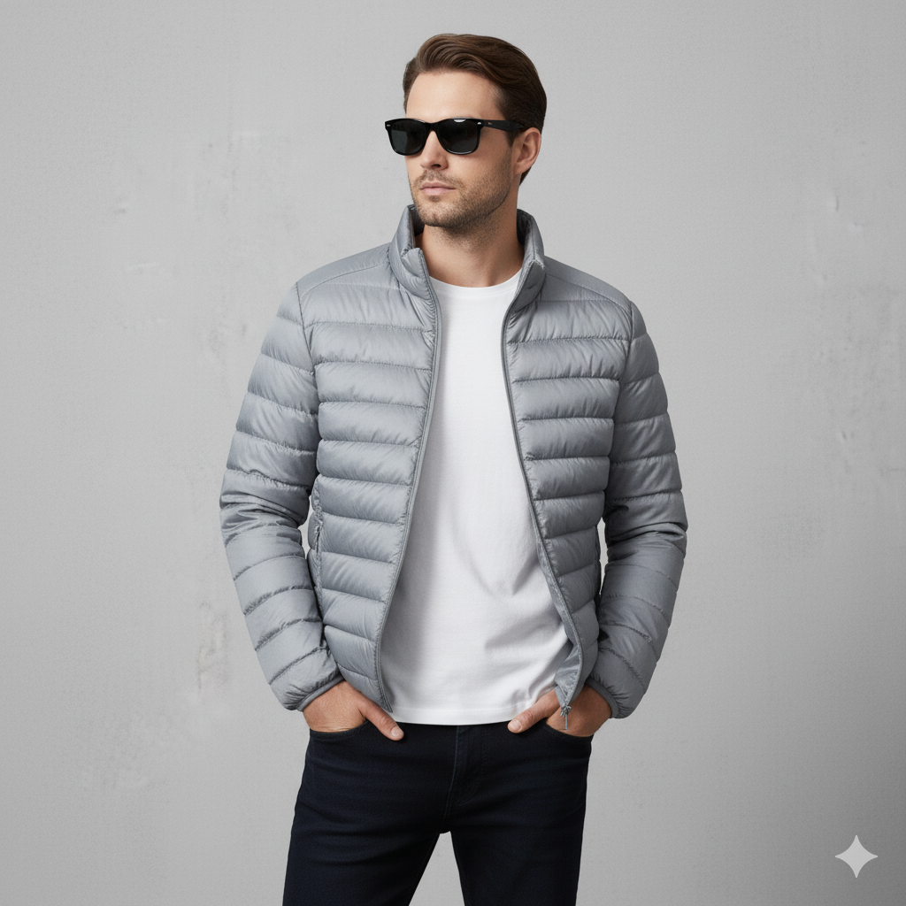 Leichte Herren Steppjacke mit Stehkragen | Übergang | Atmungsaktiv