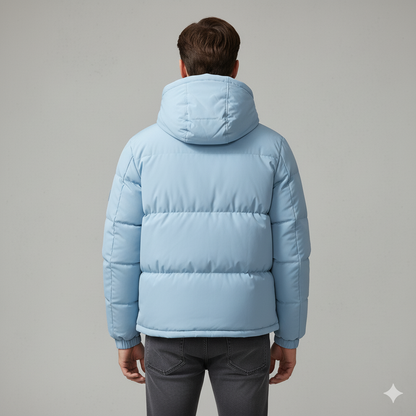 Warme Herren Pufferjacke mit Kapuze