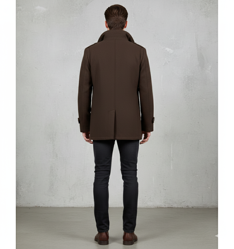 Eleganter Herren Wollmantel mit Stehkragen | Winter | Warm