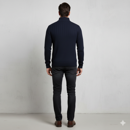 Herren Strickpullover mit Stehkragen | Halbzip | Winter