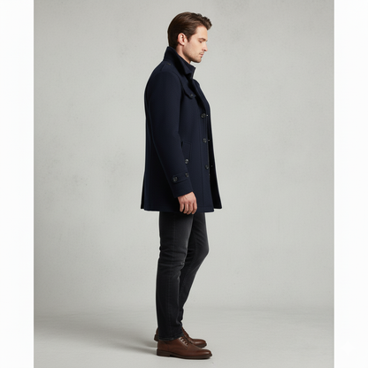 Eleganter Herren Wollmantel mit Stehkragen | Winter | Warm