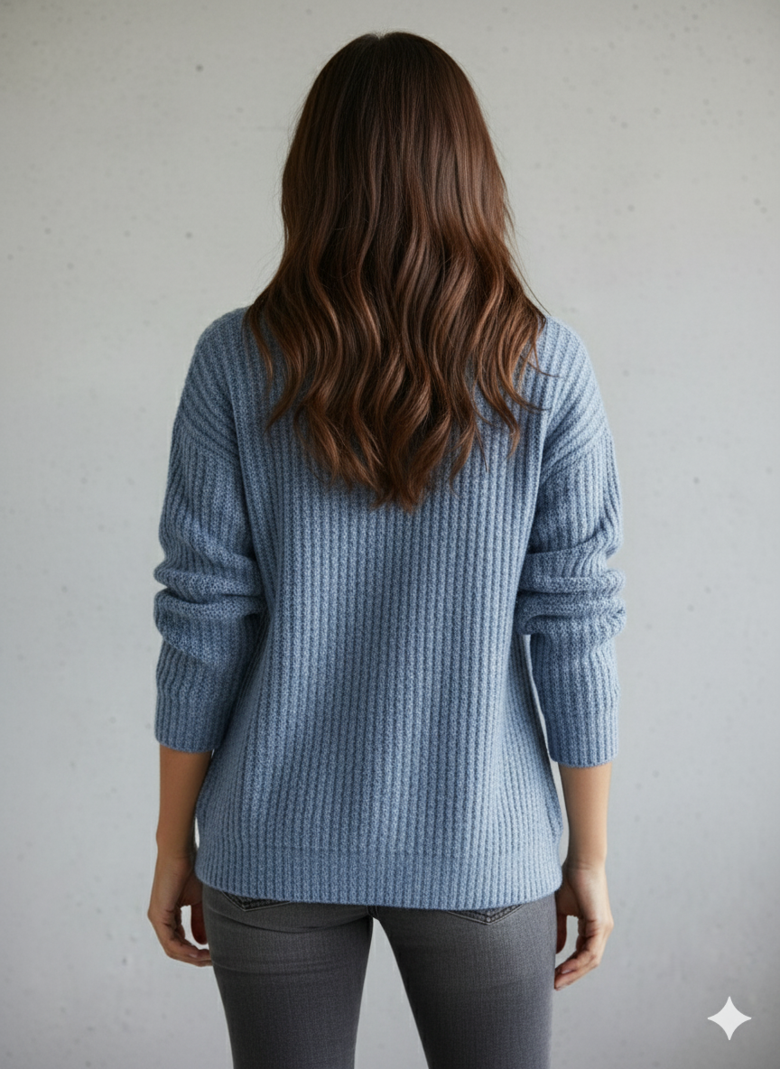 Kuscheliger Damen Strickpullover mit Reißverschluss | Winter
