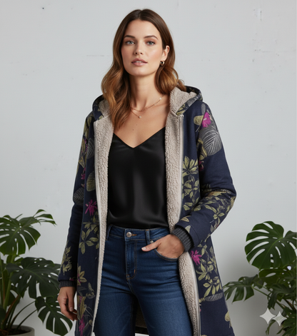 Damen Fleecejacke mit Kapuze | Plüsch & Kuschelig | Herbst/Winter