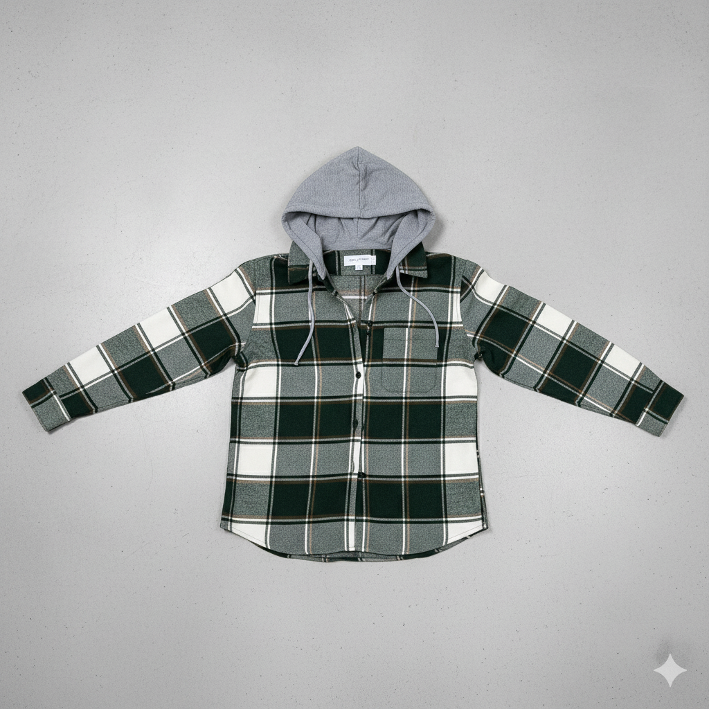 Gemusterte Damen Wolljacke mit Kapuze | Herbst & Winter | Lässig