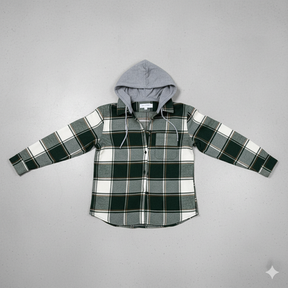 Gemusterte Damen Wolljacke mit Kapuze | Herbst & Winter | Lässig