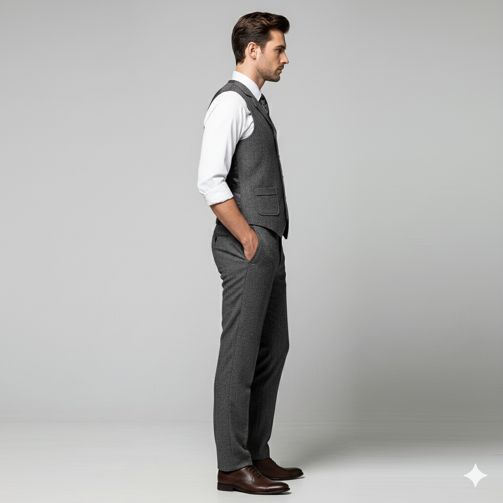 Herren Weste mit Fischgrätenmuster | Elegant & Modern | Herbst/Winter