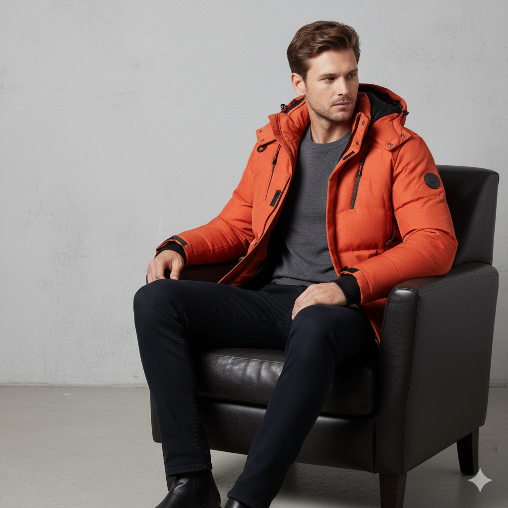 Warme Herren Daunenjacke mit Kapuze | Winter | Outdoor