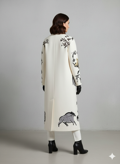 Damen Wollmantel mit Karomuster | Oversize & Warm | Winter