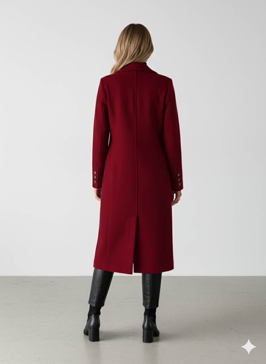 Damen Mantel mit Reverskragen | Doppelreihig & Elegant | Herbst/Winter