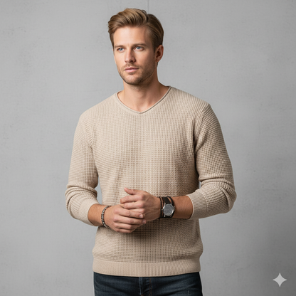 Lässiger Damen Strickpullover mit V-Ausschnitt | Freizeit | Herbst
