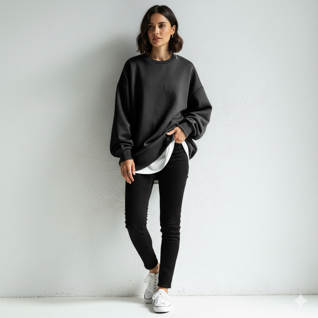 Lässiger Damen Hoodie mit Rundhalsausschnitt | Freizeit & Winter
