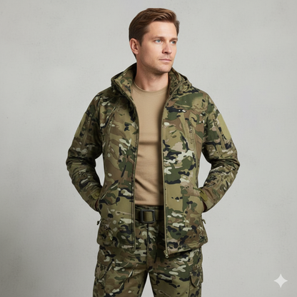 Herren Outdoor Taktikanzug mit Kapuze | Wasserabweisend & Winter