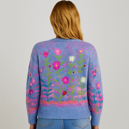 Damen Cardigan mit buntem Strickjacke | Herbst Winter