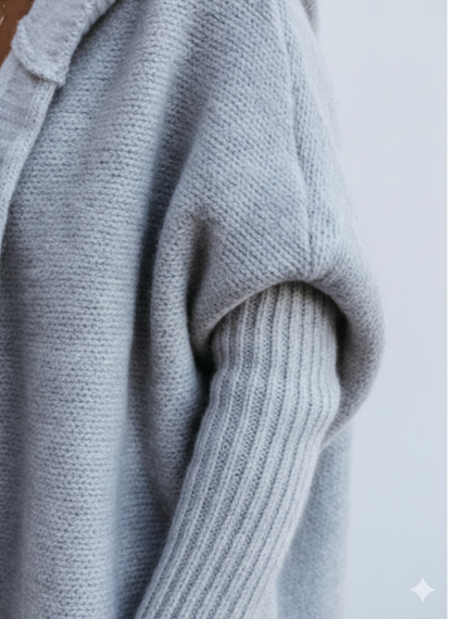 Langer Damen Strickjacke im Loose Fit mit Revers | Herbst
