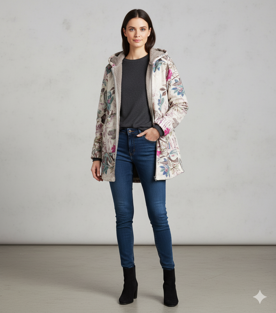Damen Fleecejacke mit Kapuze | Plüsch & Kuschelig | Herbst/Winter