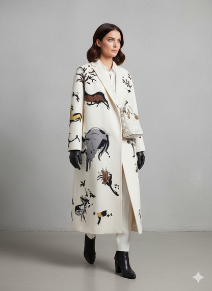 Damen Wollmantel mit Karomuster | Oversize & Warm | Winter