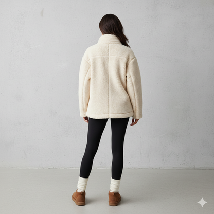 Damen Teddyjacke mit Reißverschluss | Kuschelig & Warm | Winter