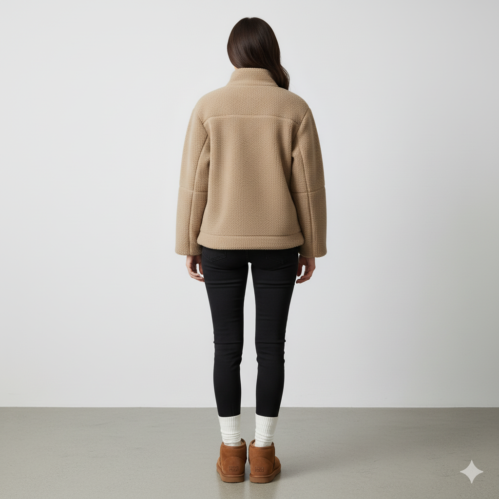 Damen Teddyjacke mit Reißverschluss | Kuschelig & Warm | Winter