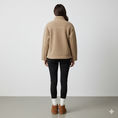 Damen Teddyjacke mit Reißverschluss | Kuschelig & Warm | Winter