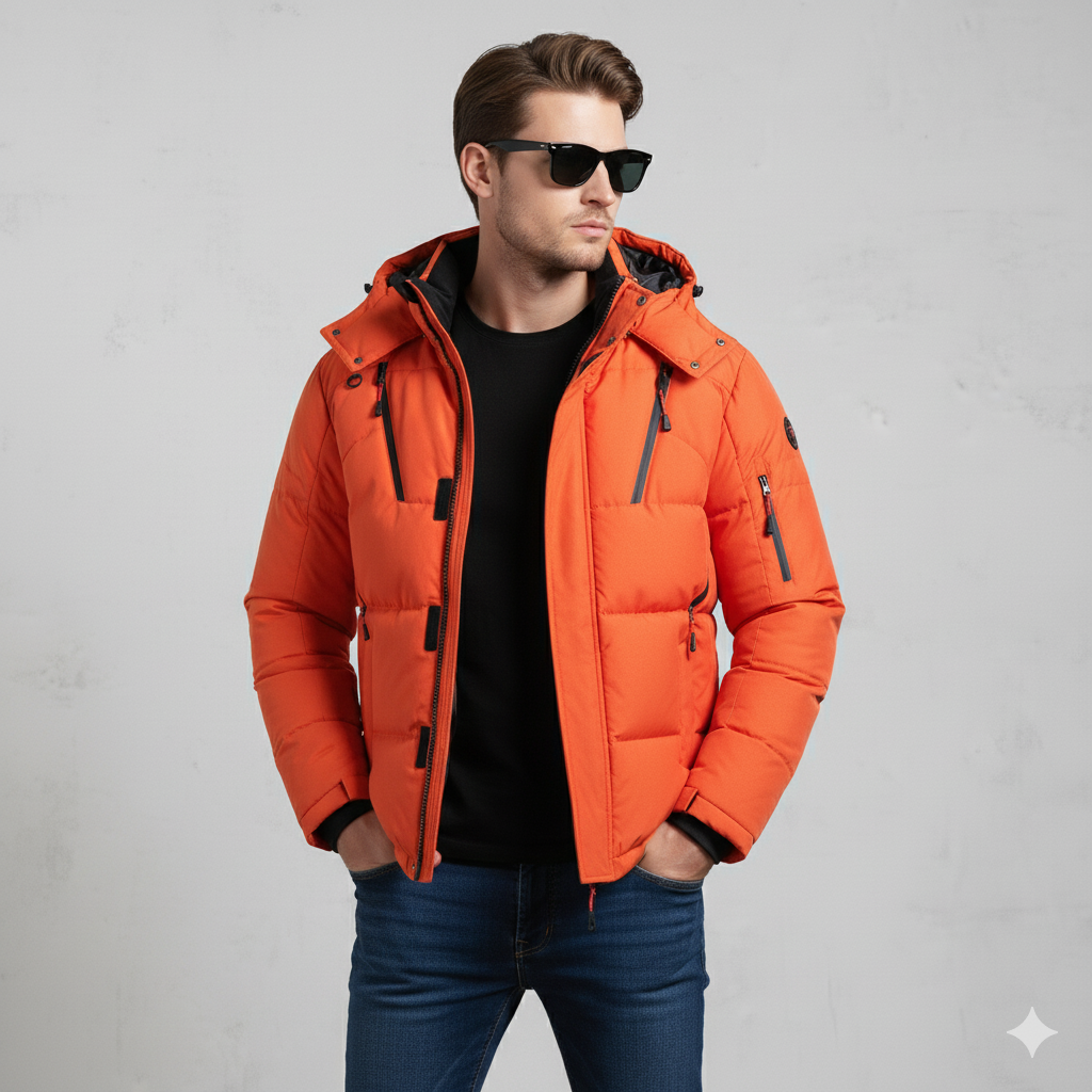 Herren Steppjacke mit Kapuze | Winter | Warm & Atmungsaktiv