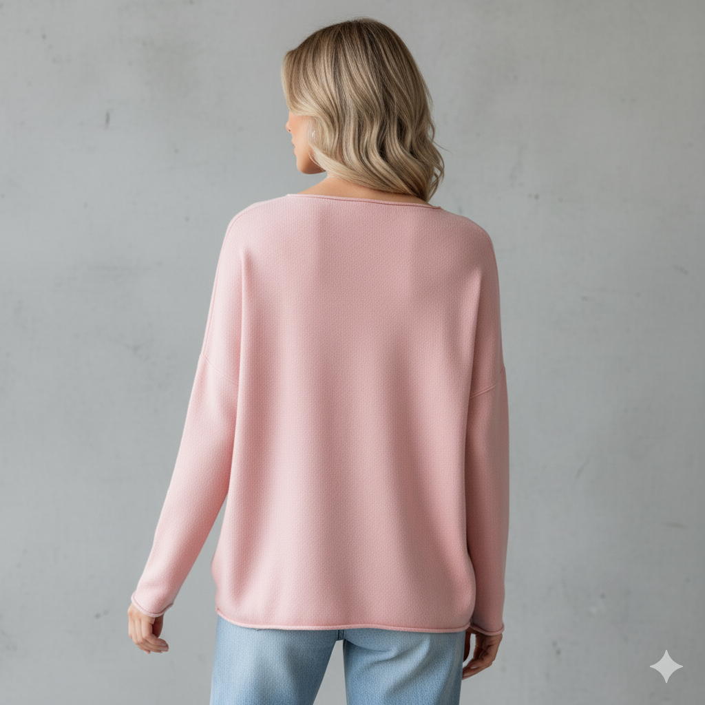 Damenpullover mit V Ausschnitt und Print | Freizeit