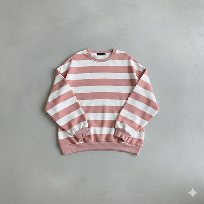 Damen Pullover Kuschelig Lässig | Gestreift | Rundhals