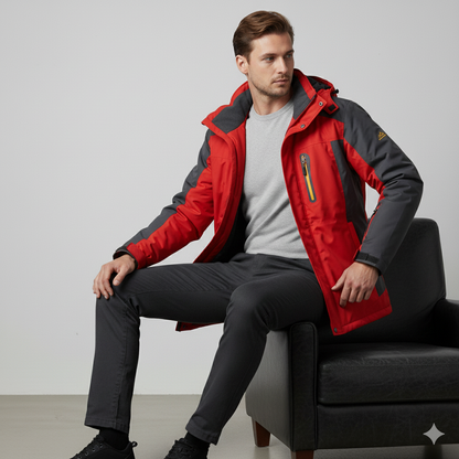 Herren Skijacke mit Kapuze | Winddicht & Warm | Winter Outdoor