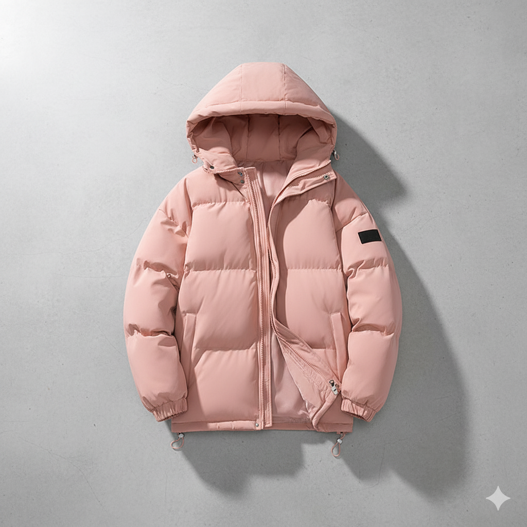 Warme Herren Pufferjacke mit Kapuze