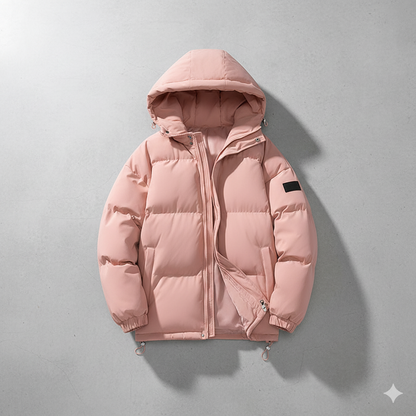 Warme Herren Pufferjacke mit Kapuze