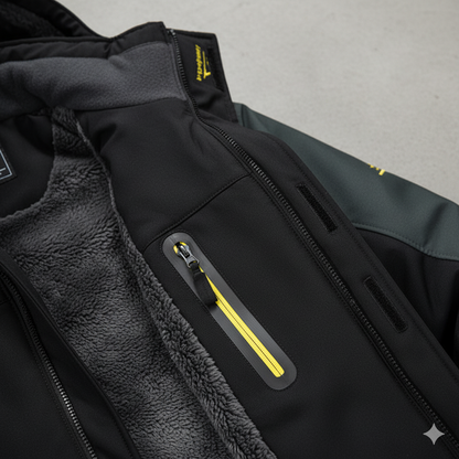Herren Skijacke mit Kapuze | Winddicht & Warm | Winter Outdoor