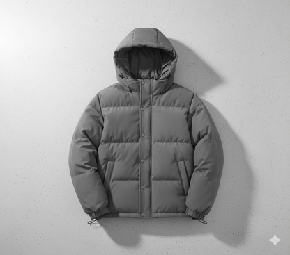 Warme Herren Pufferjacke mit Kapuze