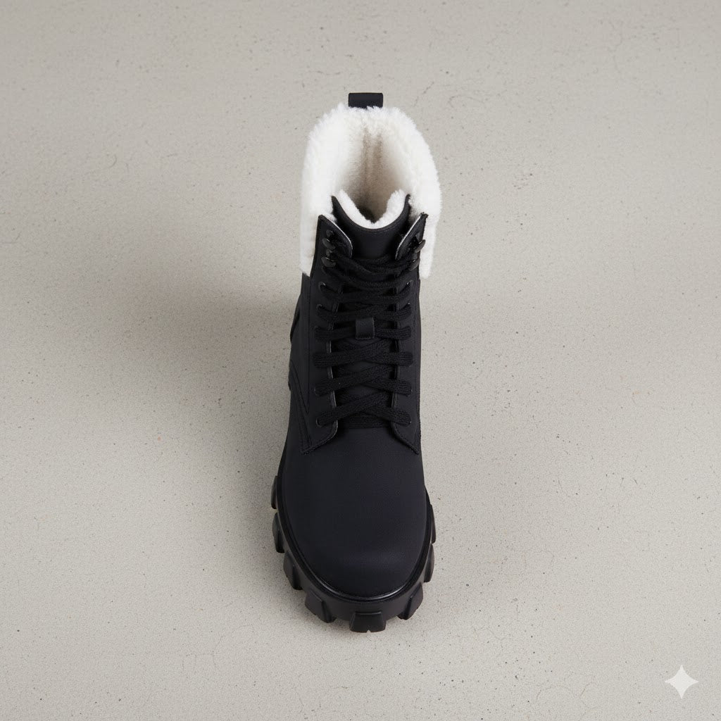Damen Winter Schnürstiefel mit Fellfutter | Vegan & Rutschfest